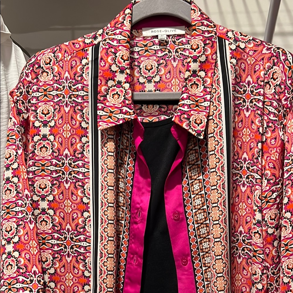 Rose & Olive Pink Patterned Men's Shirt - Picture 4 of 12